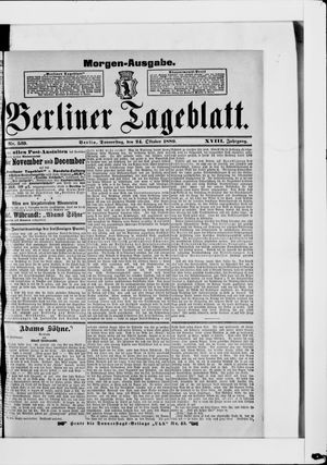 Berliner Tageblatt und Handels-Zeitung vom 24.10.1889