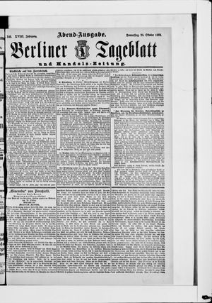 Berliner Tageblatt und Handels-Zeitung vom 24.10.1889