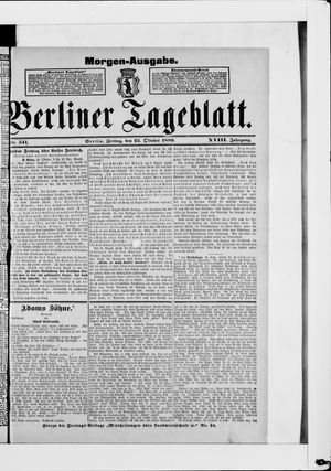 Berliner Tageblatt und Handels-Zeitung vom 25.10.1889