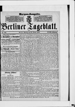 Berliner Tageblatt und Handels-Zeitung vom 27.10.1889