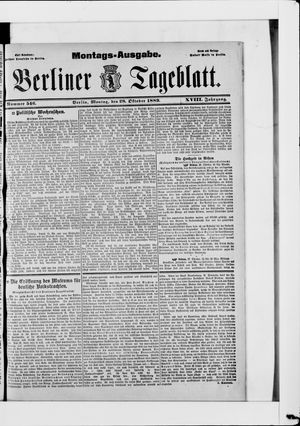 Berliner Tageblatt und Handels-Zeitung vom 28.10.1889