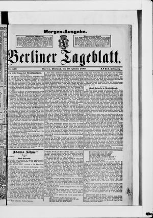 Berliner Tageblatt und Handels-Zeitung vom 30.10.1889