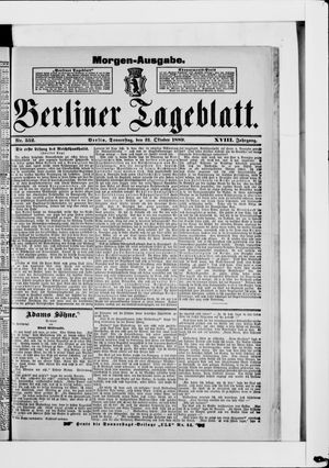 Berliner Tageblatt und Handels-Zeitung on Oct 31, 1889