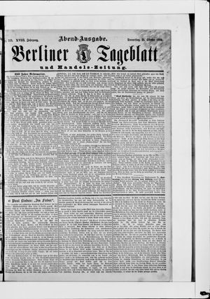 Berliner Tageblatt und Handels-Zeitung on Oct 31, 1889