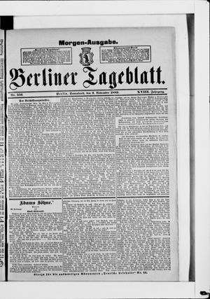 Berliner Tageblatt und Handels-Zeitung vom 02.11.1889