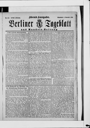 Berliner Tageblatt und Handels-Zeitung vom 02.11.1889