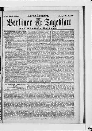 Berliner Tageblatt und Handels-Zeitung vom 05.11.1889