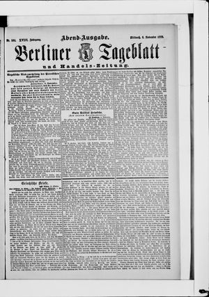 Berliner Tageblatt und Handels-Zeitung vom 06.11.1889