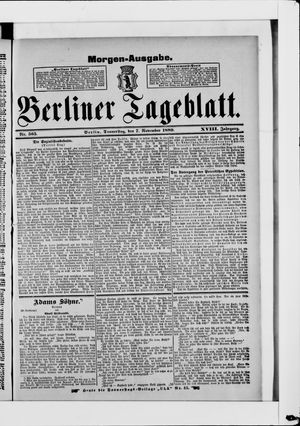 Berliner Tageblatt und Handels-Zeitung vom 07.11.1889