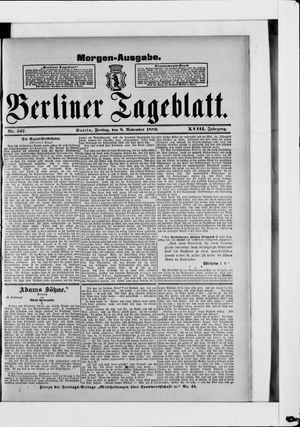 Berliner Tageblatt und Handels-Zeitung vom 08.11.1889