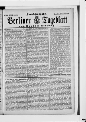 Berliner Tageblatt und Handels-Zeitung vom 09.11.1889