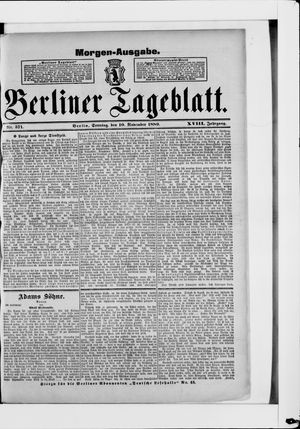 Berliner Tageblatt und Handels-Zeitung vom 10.11.1889