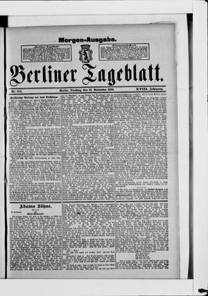 Berliner Tageblatt und Handels-Zeitung vom 12.11.1889