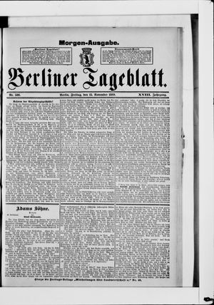 Berliner Tageblatt und Handels-Zeitung vom 15.11.1889