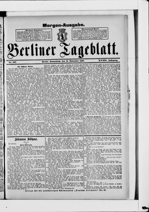 Berliner Tageblatt und Handels-Zeitung on Nov 16, 1889