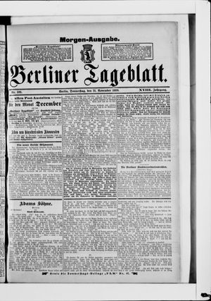 Berliner Tageblatt und Handels-Zeitung vom 21.11.1889