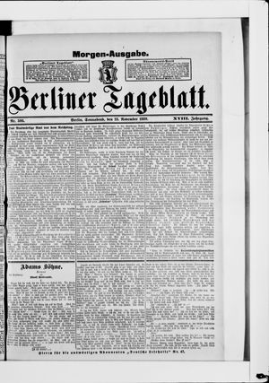 Berliner Tageblatt und Handels-Zeitung vom 23.11.1889