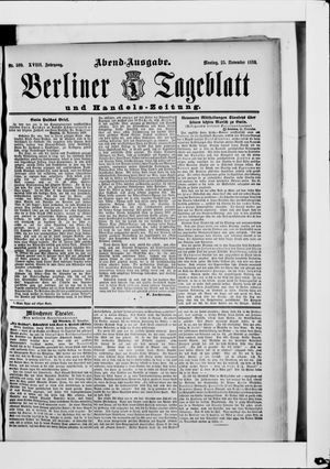Berliner Tageblatt und Handels-Zeitung vom 25.11.1889
