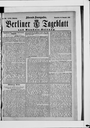 Berliner Tageblatt und Handels-Zeitung on Nov 30, 1889