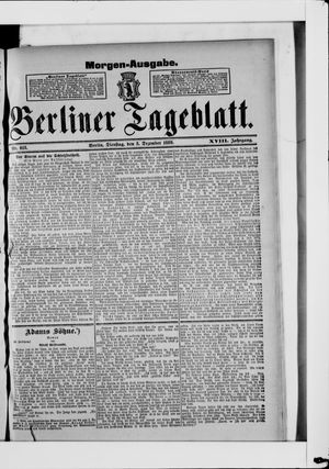 Berliner Tageblatt und Handels-Zeitung vom 03.12.1889