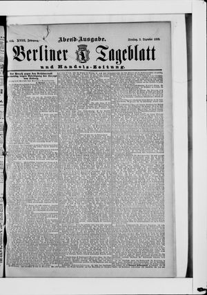 Berliner Tageblatt und Handels-Zeitung vom 03.12.1889