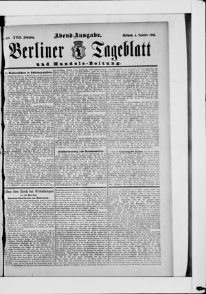 Berliner Tageblatt und Handels-Zeitung vom 04.12.1889