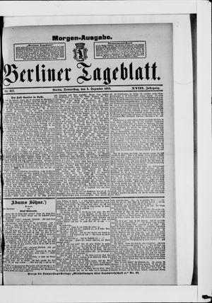 Berliner Tageblatt und Handels-Zeitung vom 05.12.1889
