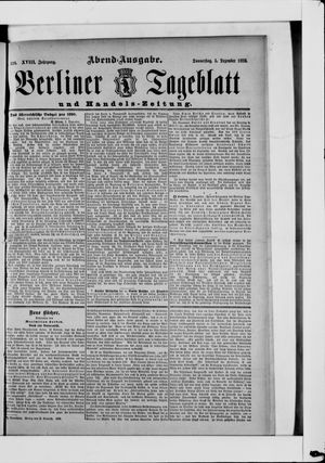 Berliner Tageblatt und Handels-Zeitung vom 05.12.1889