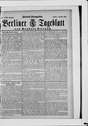 Berliner Tageblatt und Handels-Zeitung vom 06.12.1889