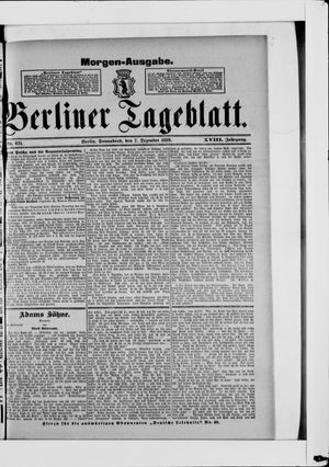 Berliner Tageblatt und Handels-Zeitung vom 07.12.1889