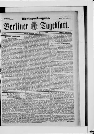 Berliner Tageblatt und Handels-Zeitung vom 09.12.1889