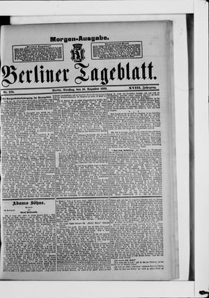 Berliner Tageblatt und Handels-Zeitung vom 10.12.1889