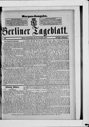 Berliner Tageblatt und Handels-Zeitung vom 14.12.1889