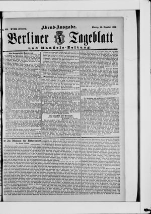 Berliner Tageblatt und Handels-Zeitung vom 16.12.1889