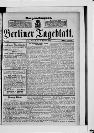Berliner Tageblatt und Handels-Zeitung on Dec 18, 1889