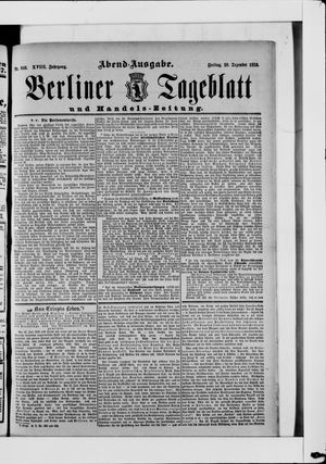 Berliner Tageblatt und Handels-Zeitung vom 20.12.1889