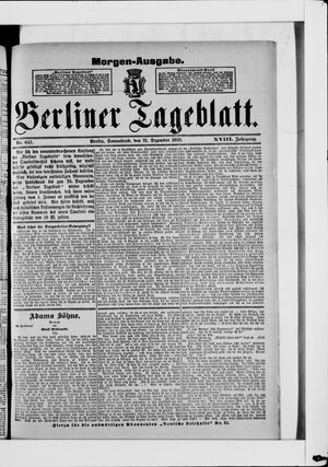 Berliner Tageblatt und Handels-Zeitung vom 21.12.1889