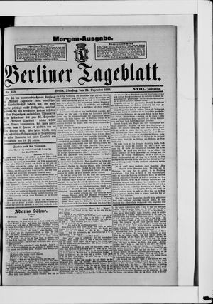 Berliner Tageblatt und Handels-Zeitung vom 24.12.1889