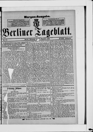 Berliner Tageblatt und Handels-Zeitung vom 25.12.1889