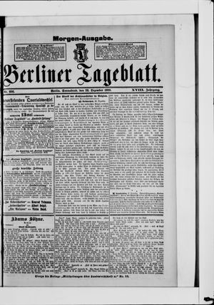 Berliner Tageblatt und Handels-Zeitung vom 28.12.1889