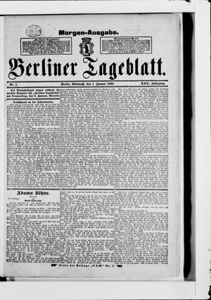 Berliner Tageblatt und Handels-Zeitung vom 01.01.1890