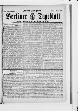 Berliner Tageblatt und Handels-Zeitung vom 03.01.1890
