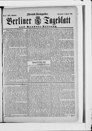 Berliner Tageblatt und Handels-Zeitung vom 04.01.1890