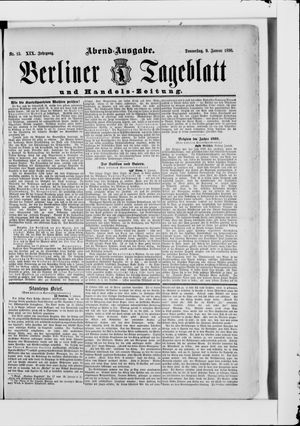 Berliner Tageblatt und Handels-Zeitung vom 09.01.1890