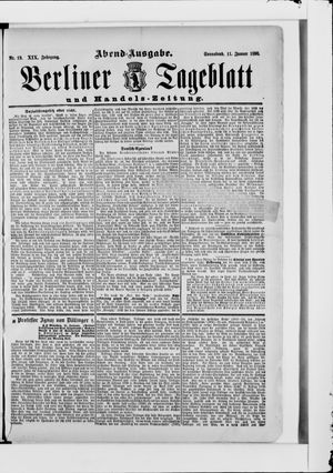 Berliner Tageblatt und Handels-Zeitung vom 11.01.1890