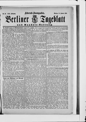 Berliner Tageblatt und Handels-Zeitung vom 13.01.1890