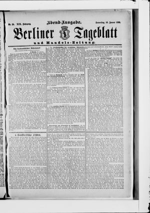 Berliner Tageblatt und Handels-Zeitung vom 16.01.1890