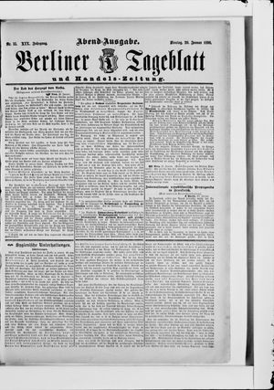 Berliner Tageblatt und Handels-Zeitung vom 20.01.1890