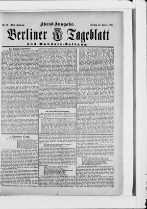 Berliner Tageblatt und Handels-Zeitung on Jan 21, 1890