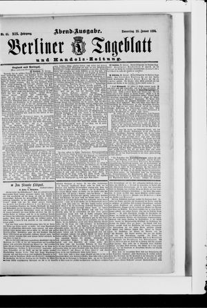 Berliner Tageblatt und Handels-Zeitung vom 23.01.1890
